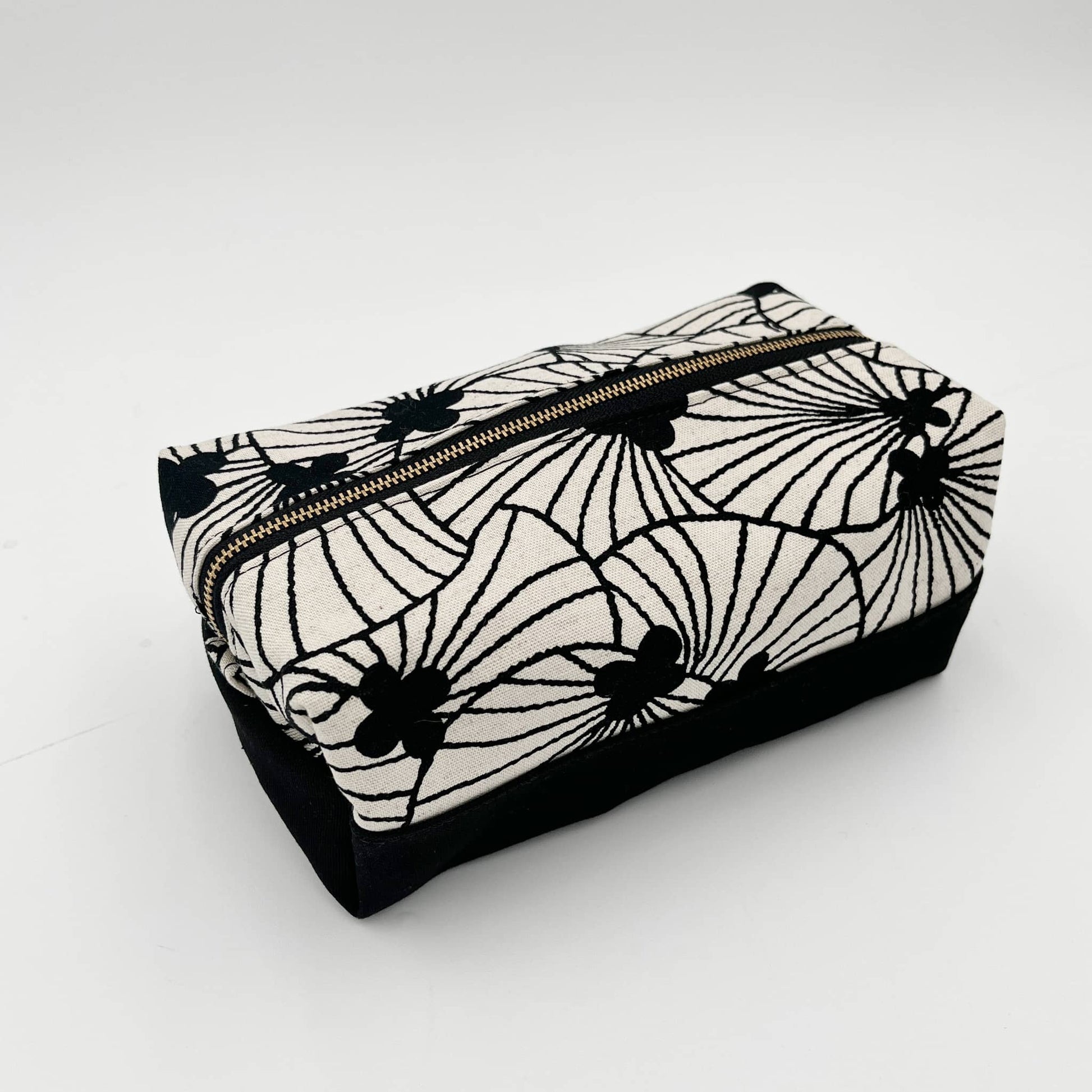 Desert Oasis Cotton and Linen Toiletries Bag - Black | Lori April 