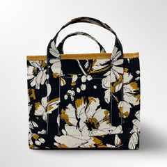 Golden Blooms Linen Mini Tote | Lori April 